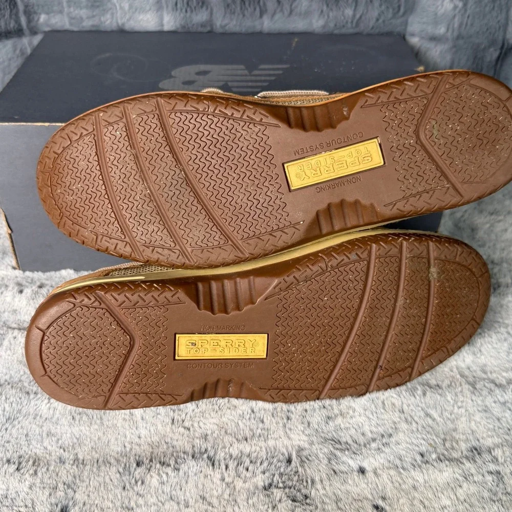 Sperry Top-Sider Billfish Boat Shoes Mens 10.5 Tan Brown Leather Mesh 0799320